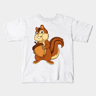 Cartoon chipmunk with nut Kids T-Shirt